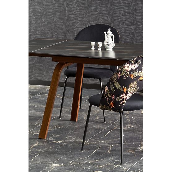 Extendable Table LOZANO, Black Marble / Walnut (2p=1pc)