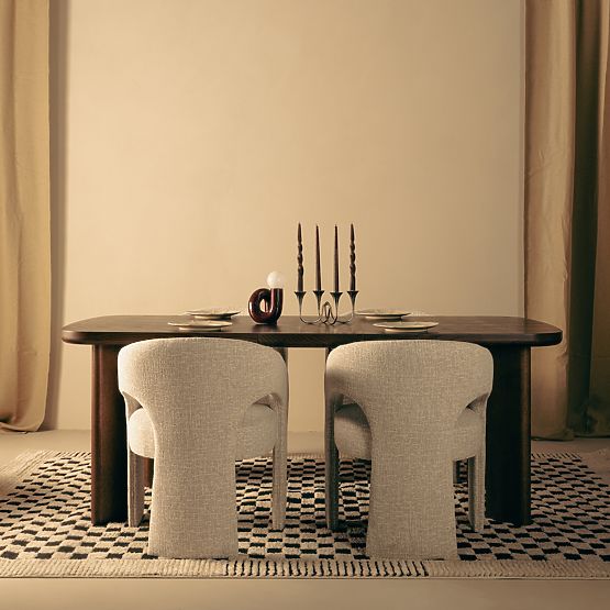 Extendable Table Marbella 160-200 cm, Rectangular, Dark Oak