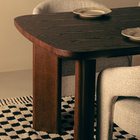 Extendable Table Marbella 160-200 cm, Rectangular, Dark Oak