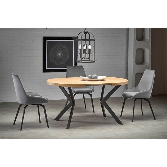 Extendable Table PERONI Golden Oak - Black