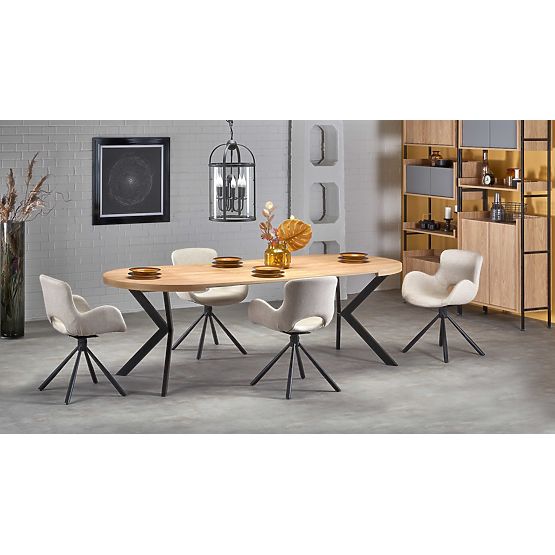 Extendable Table PERONI Golden Oak - Black