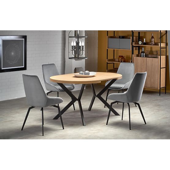 Extendable Table PERONI Golden Oak - Black