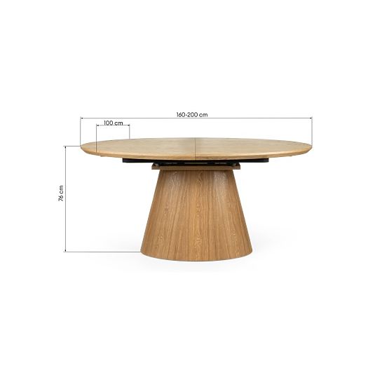 Extendable Table Solan 160-200 cm, Oval, Natural