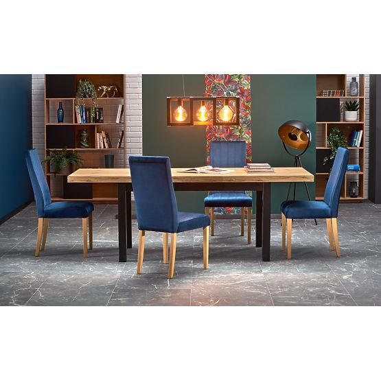 Extendable Table TIAGO 140-220/80 Top: Oak Craft, Legs: Black