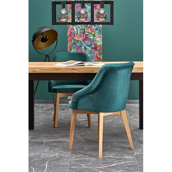 Extendable Table TIAGO 140-220/80 Top: Oak Craft, Legs: Black
