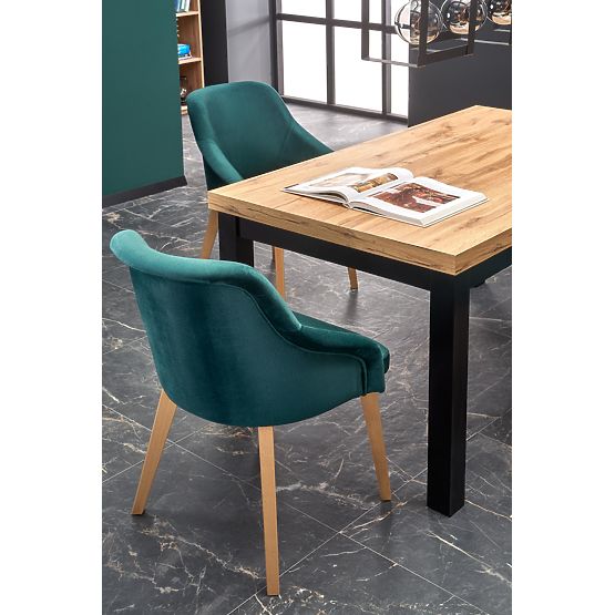 Extendable Table TIAGO 140-220/80 Top: Oak Craft, Legs: Black