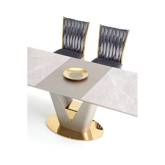 Extendable Table VALENTINO Light Gray/Gold