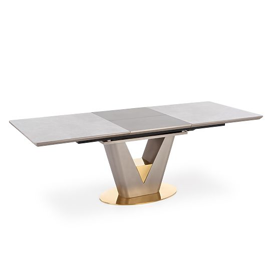 Extendable Table VALENTINO Light Gray/Gold