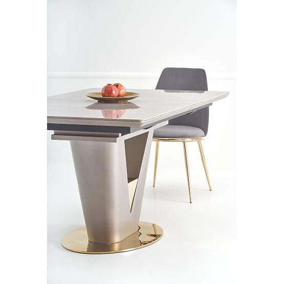 Extendable Table VALENTINO Light Gray/Gold