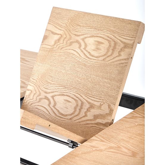 Extendable Table VELDON, Top - Natural Oak, Legs - Black (2p=1pc)