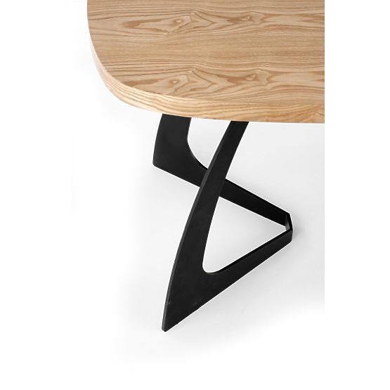 Extendable Table VELDON, Top - Natural Oak, Legs - Black (2p=1pc)