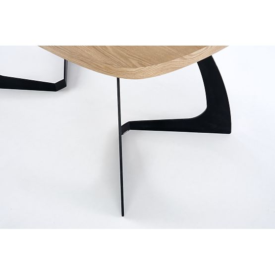 Extendable Table VELDON, Top - Natural Oak, Legs - Black (2p=1pc)