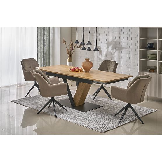 FANIS extendable table, natural/black (3p=1pc)