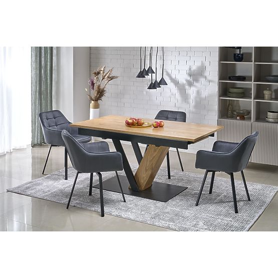 FANIS extendable table, natural/black (3p=1pc)