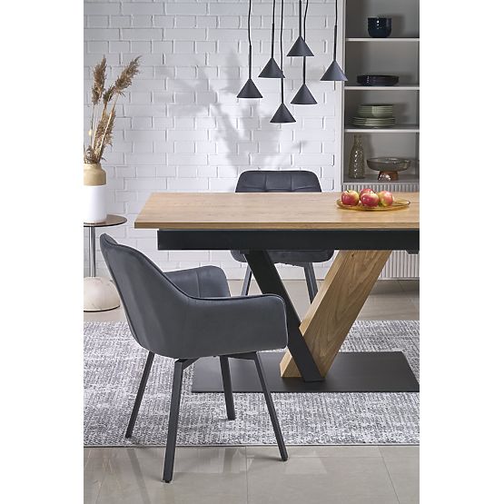 FANIS extendable table, natural/black (3p=1pc)