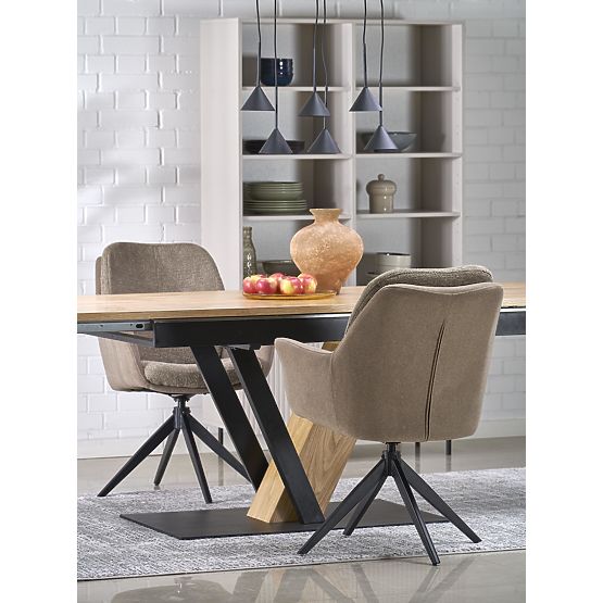 FANIS extendable table, natural/black (3p=1pc)