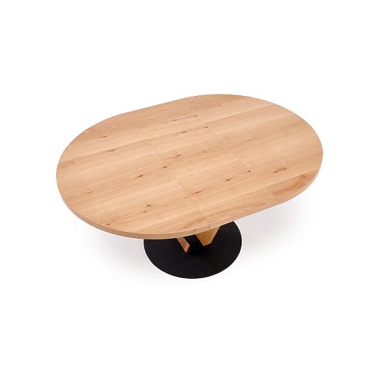 FANIS round extendable table, natural/black (3p=1pc)