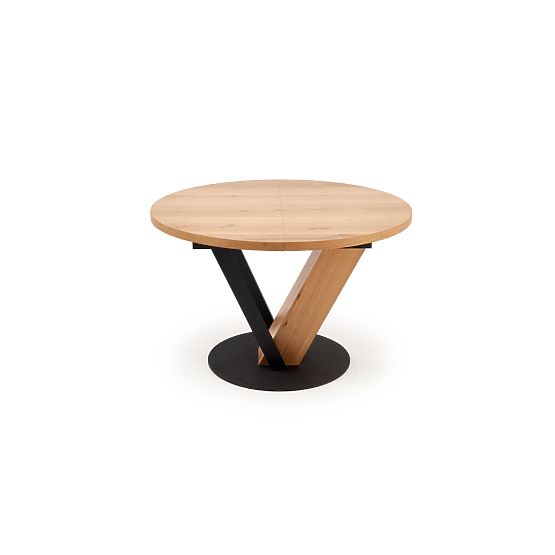 FANIS round extendable table, natural/black (3p=1pc)