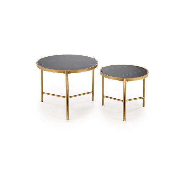 FATIMA set of 2 tables, black marble / gold (1p=1pc)