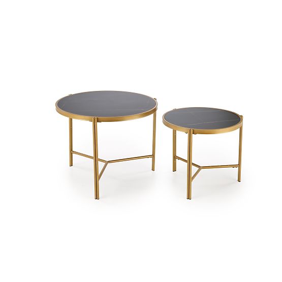 FATIMA set of 2 tables, black marble / gold (1p=1pc)