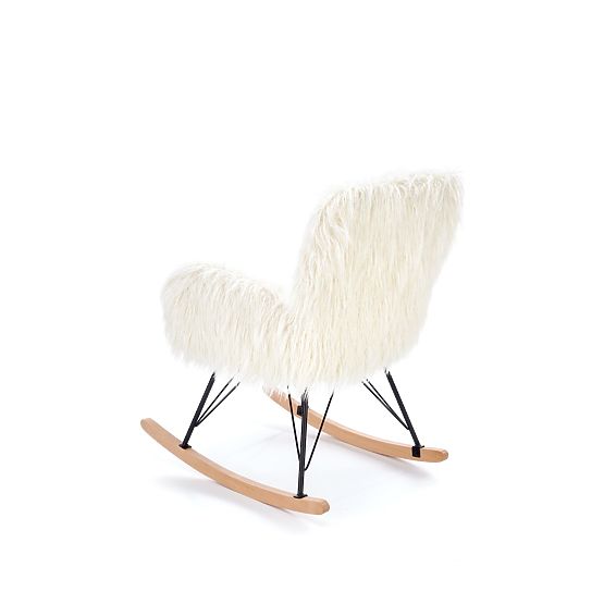 Faux fur rocking chair AUSTIN - cream