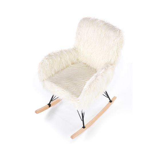 Faux fur rocking chair AUSTIN - cream