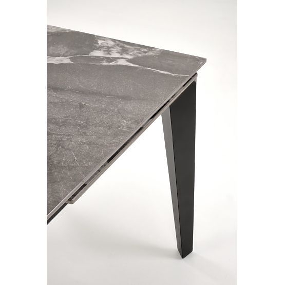 FELIX extendable table, top - gray marble, legs - black (2p=1pc)