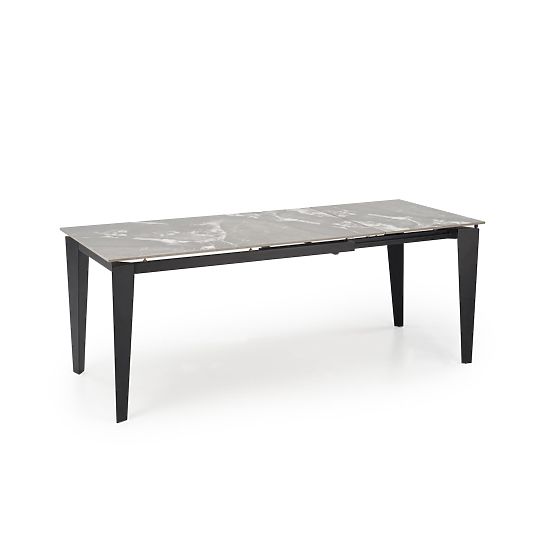 FELIX extendable table, top - gray marble, legs - black (2p=1pc)