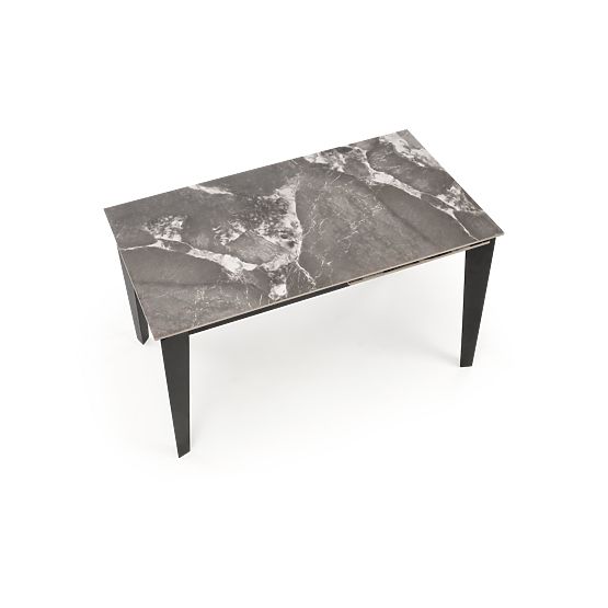 FELIX extendable table, top - gray marble, legs - black (2p=1pc)