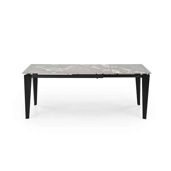 FELIX extendable table, top - gray marble, legs - black (2p=1pc)