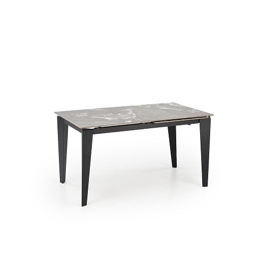 FELIX extendable table, top - gray marble, legs - black (2p=1pc)