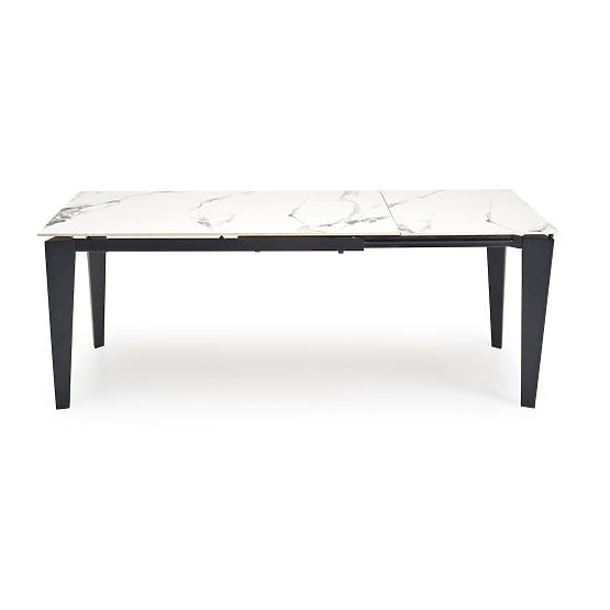 FELIX Extendable Table, Top - White Marble, Legs - Black (2p=1pc)