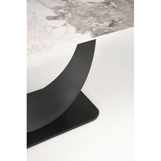 FERNANDO Extendable Table, Top - White Marble, Legs - Black (3p=1pc)