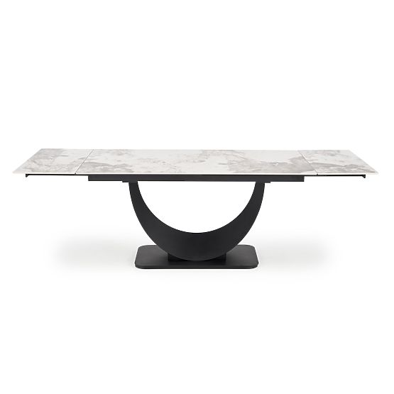 FERNANDO Extendable Table, Top - White Marble, Legs - Black (3p=1pc)