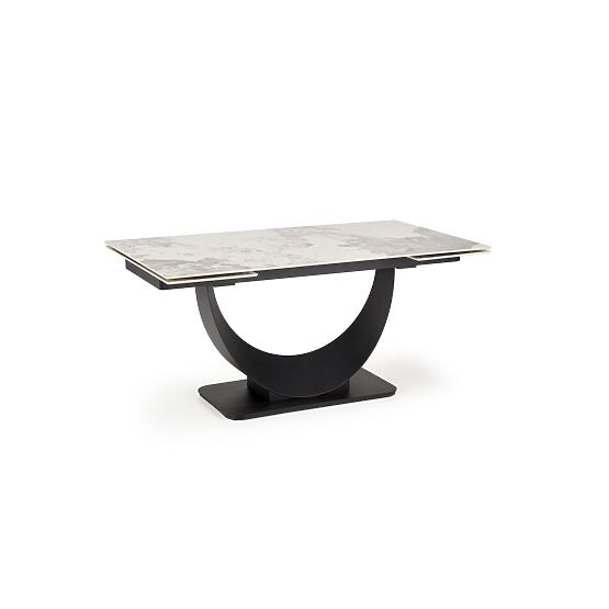 FERNANDO Extendable Table, Top - White Marble, Legs - Black (3p=1pc)