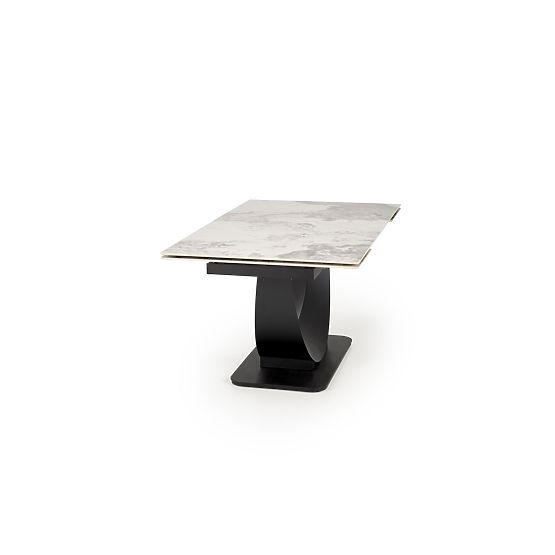 FERNANDO Extendable Table, Top - White Marble, Legs - Black (3p=1pc)