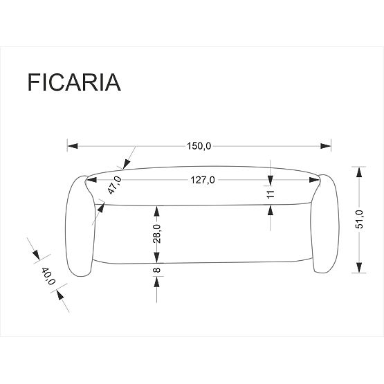 FICARIA bench with storage function cream (1P=1PC)