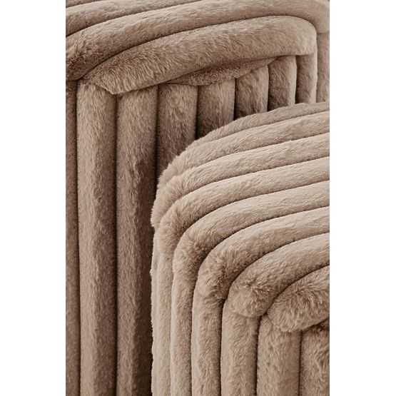 FIDO Set of 2 Poufs, Cappuccino/Gold (1p=1kpl)