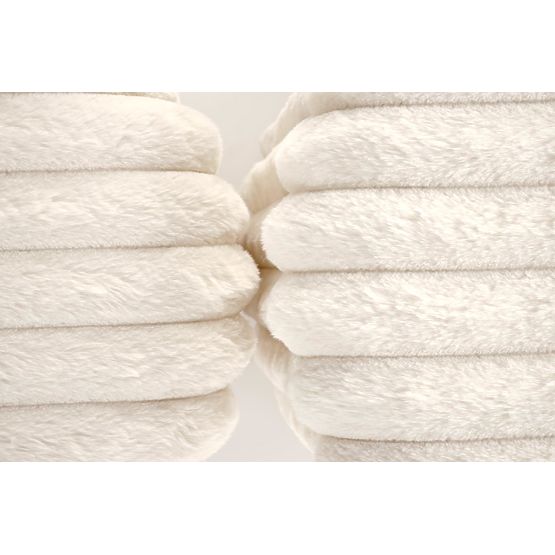 FIDO Set of 2 Poufs, Cream/Gold (1p=1set)