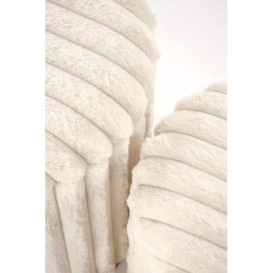 FIDO Set of 2 Poufs, Cream/Gold (1p=1set)