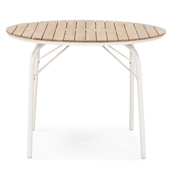 Fioli Round Garden Table 100 cm, Acacia Wood FSC, White