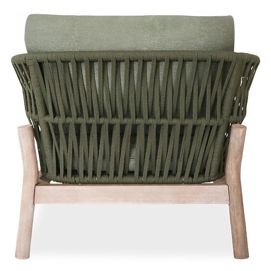 Fiorentino Garden Furniture Set Teak Look, Woven, Light Acacia Wood FSC, Green, Rounded