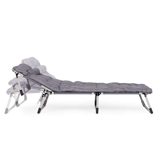 Fishing Garden Folding Lounger with Mattress and Pillow Gray MultiGarden