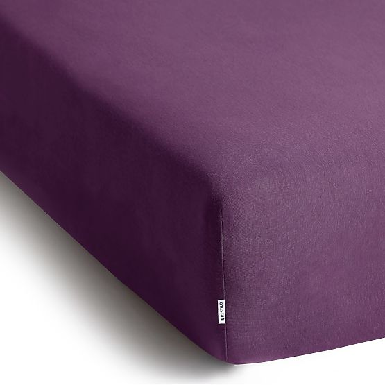 Fitted Sheet AMBER Color Purple Classic Style Material Jersey 80-90x200 DecoKing