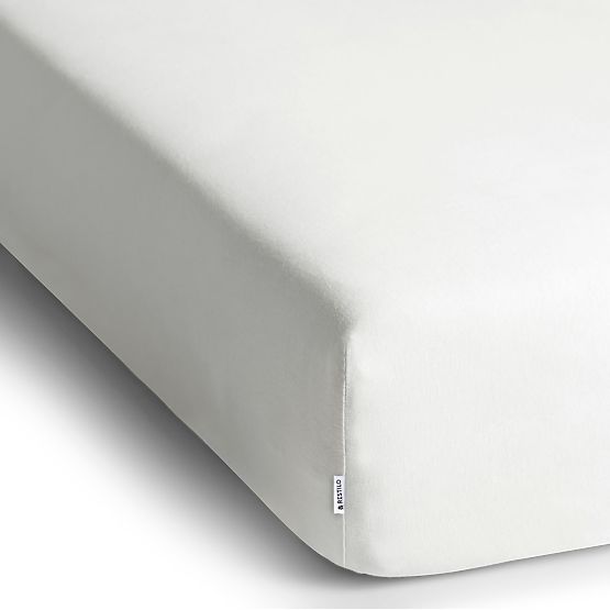 Fitted Sheet AMBER color white classic style material jersey 180-200x200 DecoKing