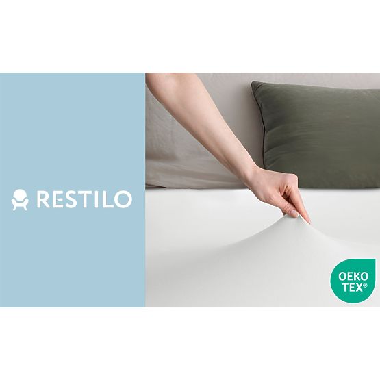 Fitted Sheet AMBER color white classic style material jersey 180-200x200 DecoKing