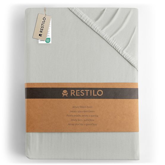 Fitted Sheet AMBER color white classic style material jersey 80-90x200 DecoKing