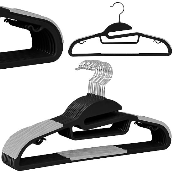 Flexi Hanger Set of 10 Pieces Black-Grey