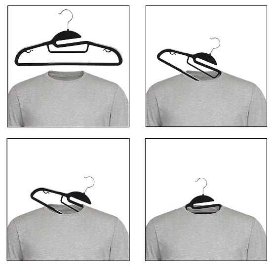 Flexi Hanger Set of 10 Pieces Black-Grey