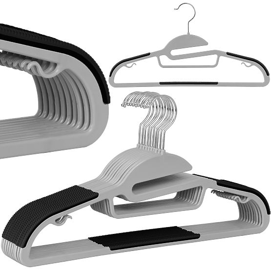 Flexi Hanger Set of 10 Pieces Grey-Black